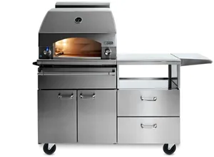 Front view of the Lynx Napoli LPZAF-LP pizza oven