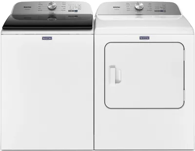 The Maytag MVW6500MW washer and Maytag MED6500MW laundry pair 