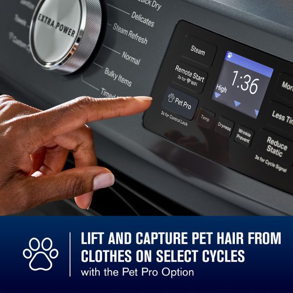 An infographic describing the Maytag Pet Pro dry system 