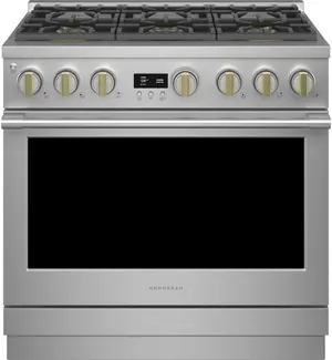 Front view of the Monogram Statement Collection ZGP366NTSS 36” gas range