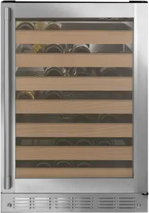 Front view of the Monogram ZDWR240NBS wine cooler 