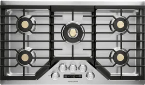 Overhead view of the Monogram ZGU36ESLSS cooktop 