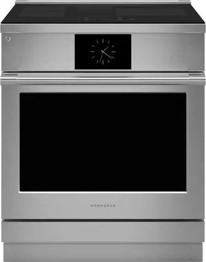 Front view of the Monogram ZHP304ETVSS 30” induction range 