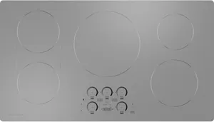 Overhead view of the Monogram ZHU36RSTSS induction cooktop 