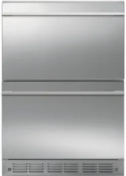 Front view of the Monogram ZIDS240NSS refrigerator drawers