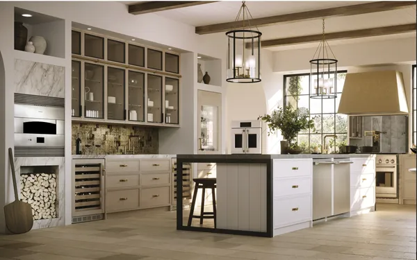 A farmhouse kitchen featuring Monogram appliances