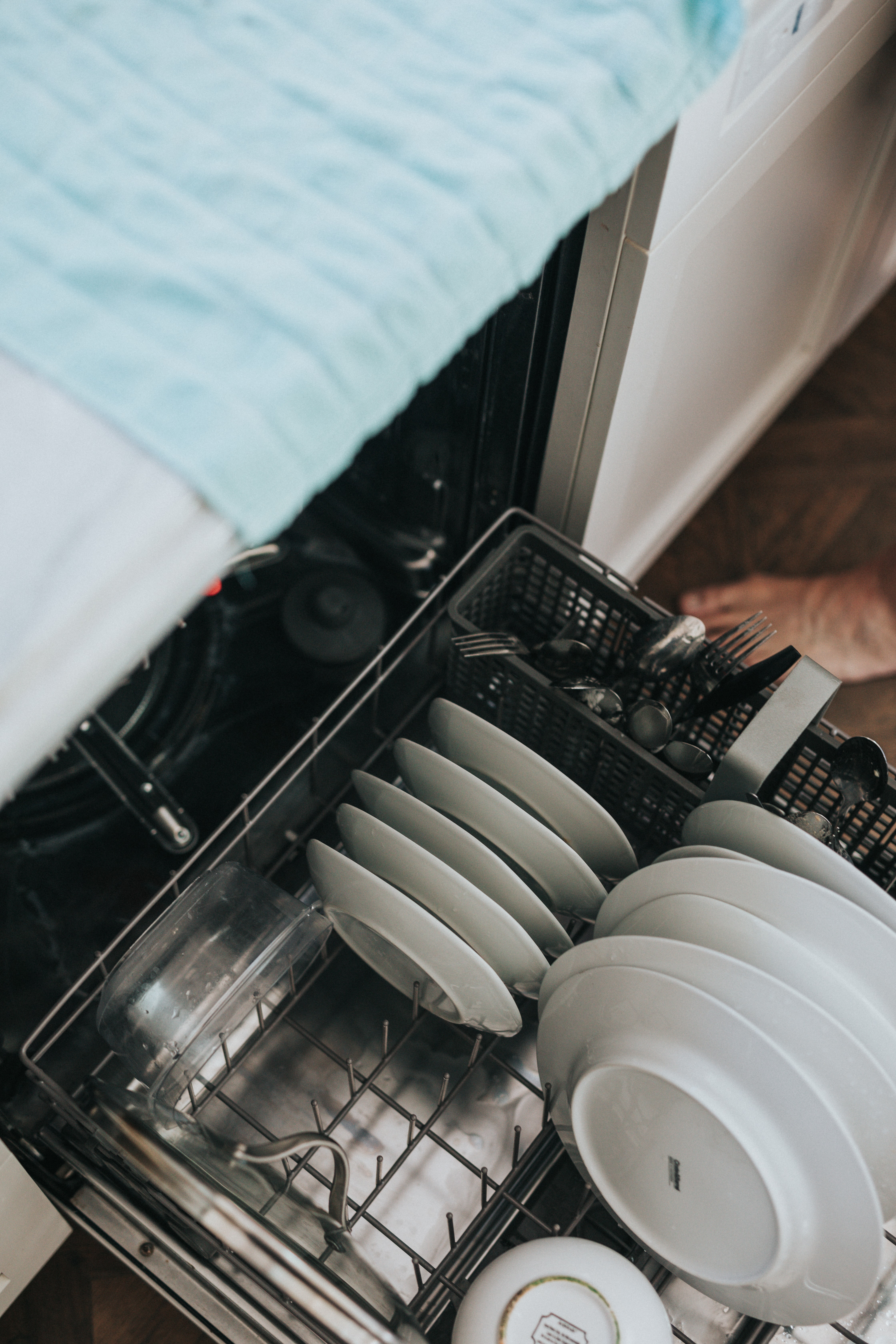 Opening Clean Dishwasher