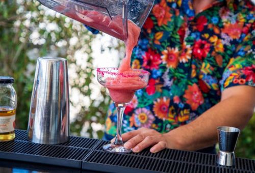Pouring Margarita Outside 