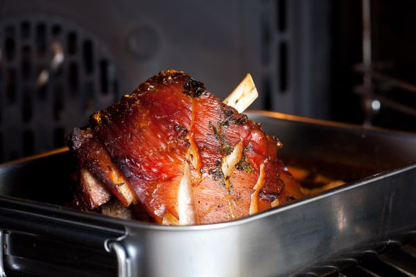 iStock Credit: bernjuer A close-up of oven-roasted ham