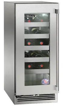 Front view of the Perlick HP15WM-4-3LL wine fridge