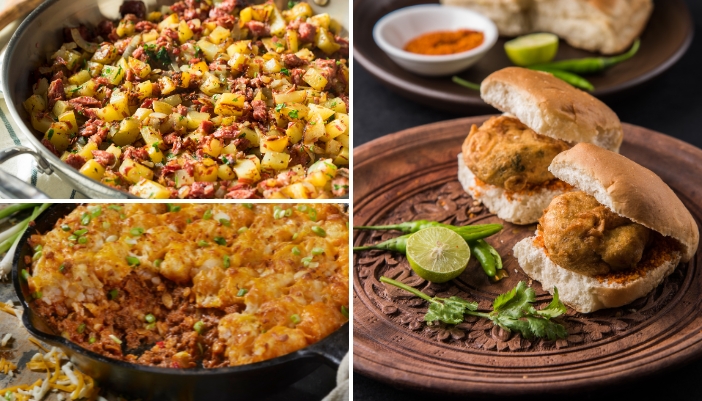 Collage of potato-based main dishes