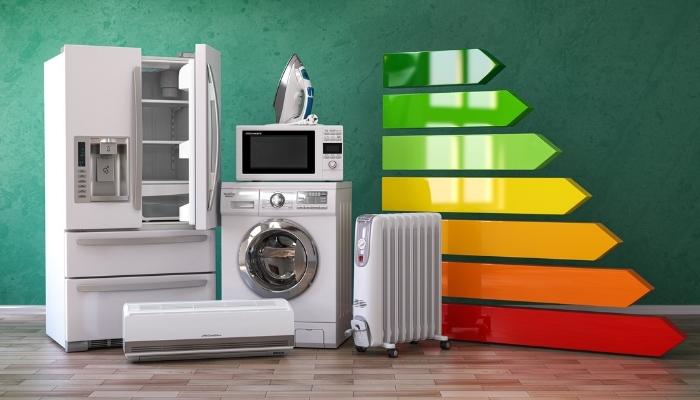 Appliances with energy-efficiency model next to it