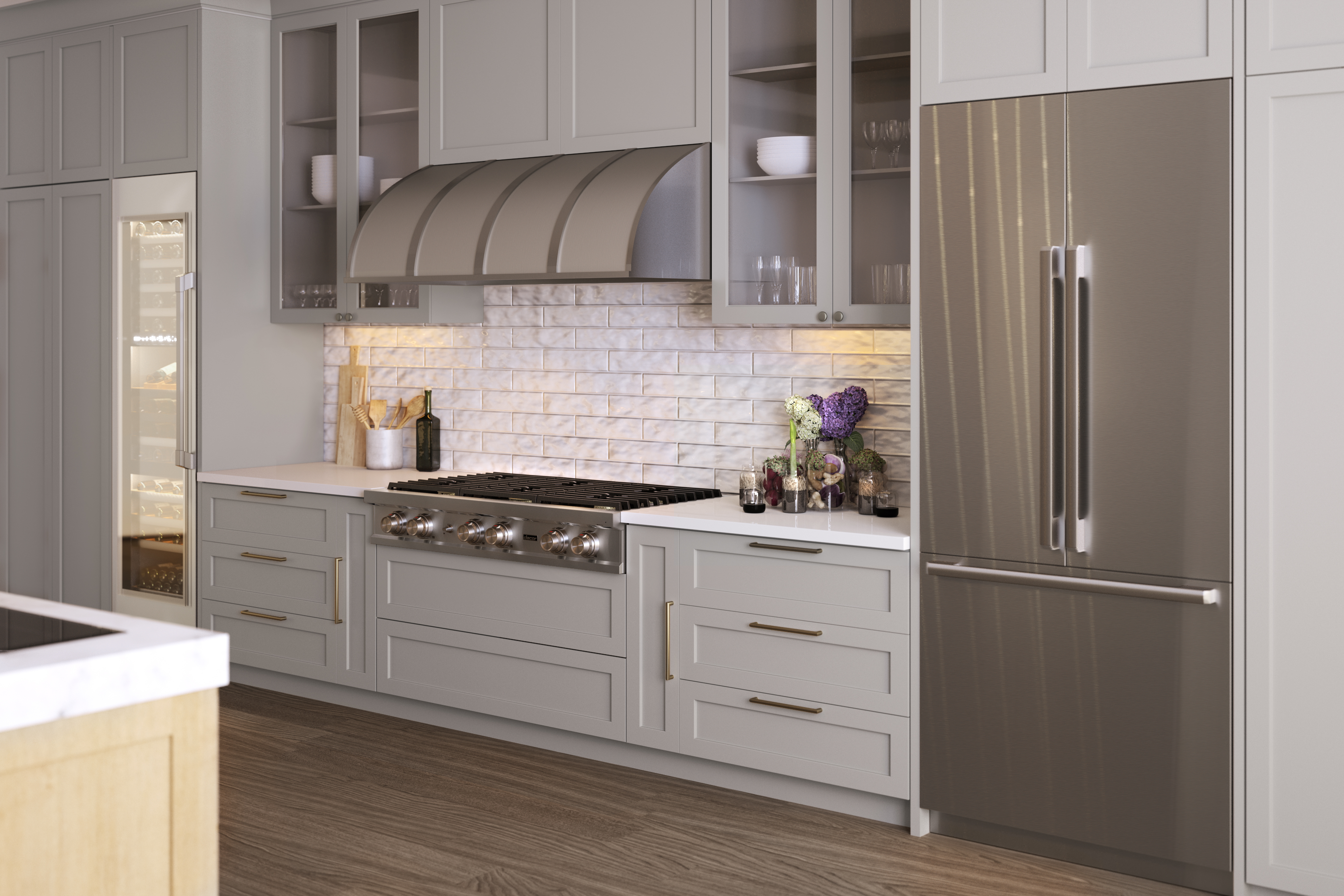 White kitchen with Dacor appliances
