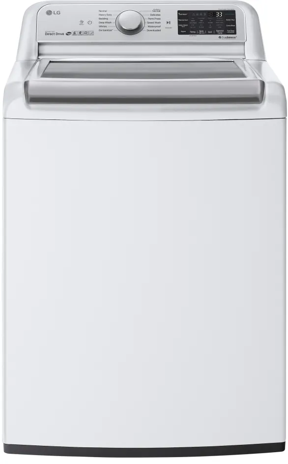 white LG top load washer 