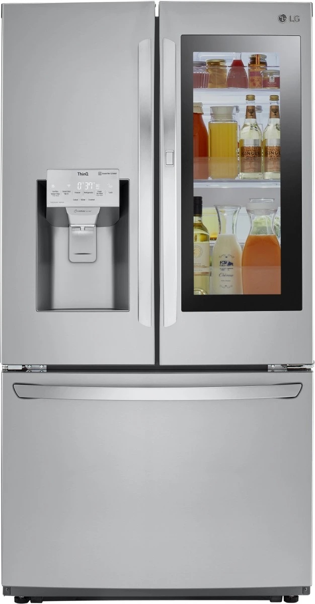 French door refrigerator with instaview door