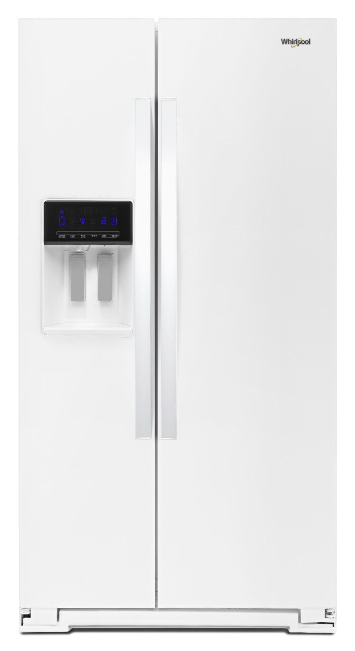 white fridge with water dispenser