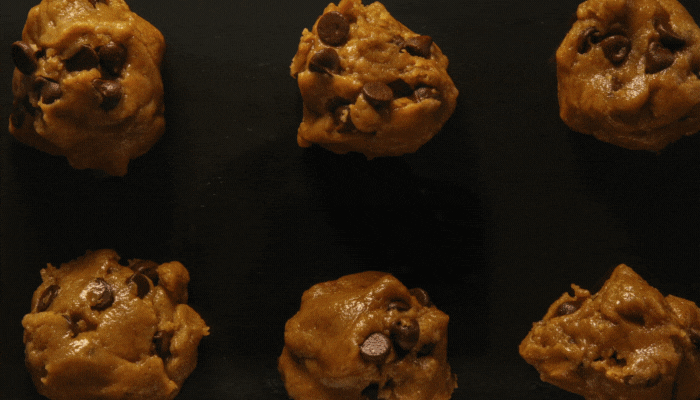 Cookies baking in the oven to golden perfection