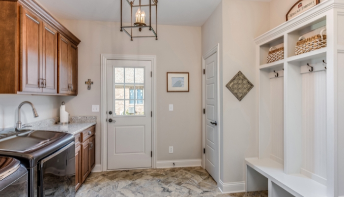 Laundry room with built-in organization