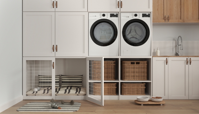 Laundry room with pet nook
