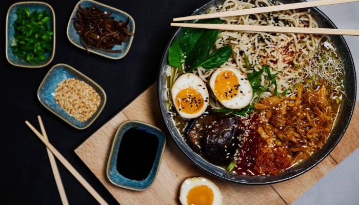 Ramen with collard greens