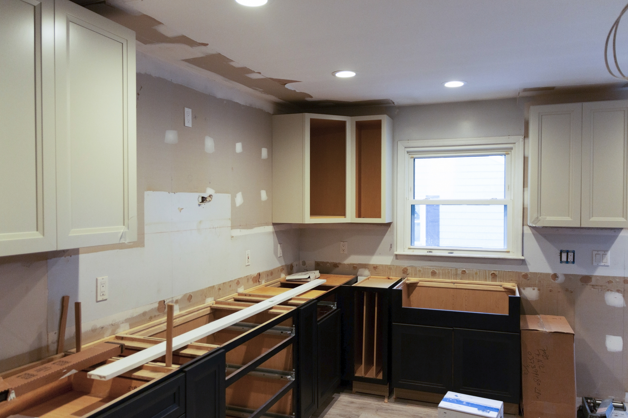 bare bones kitchen during remodel