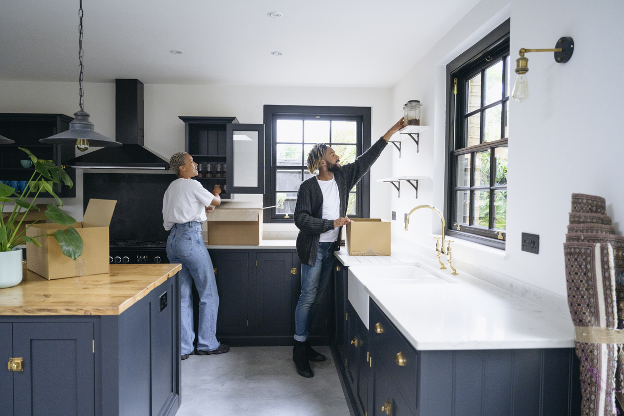 unboxing their GE appliance kitchen