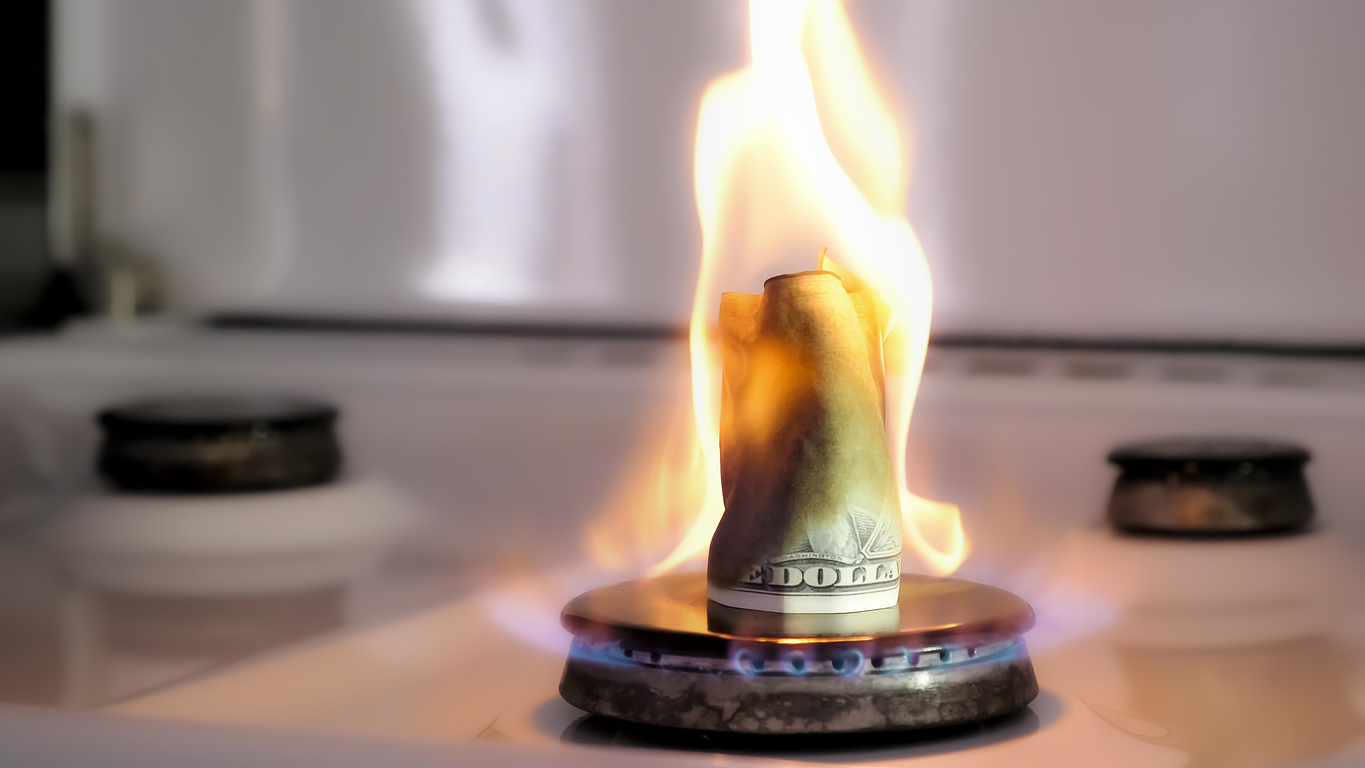 stove burner ignited 