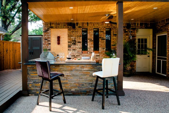 luxurious outdoor L shaped kitchen
