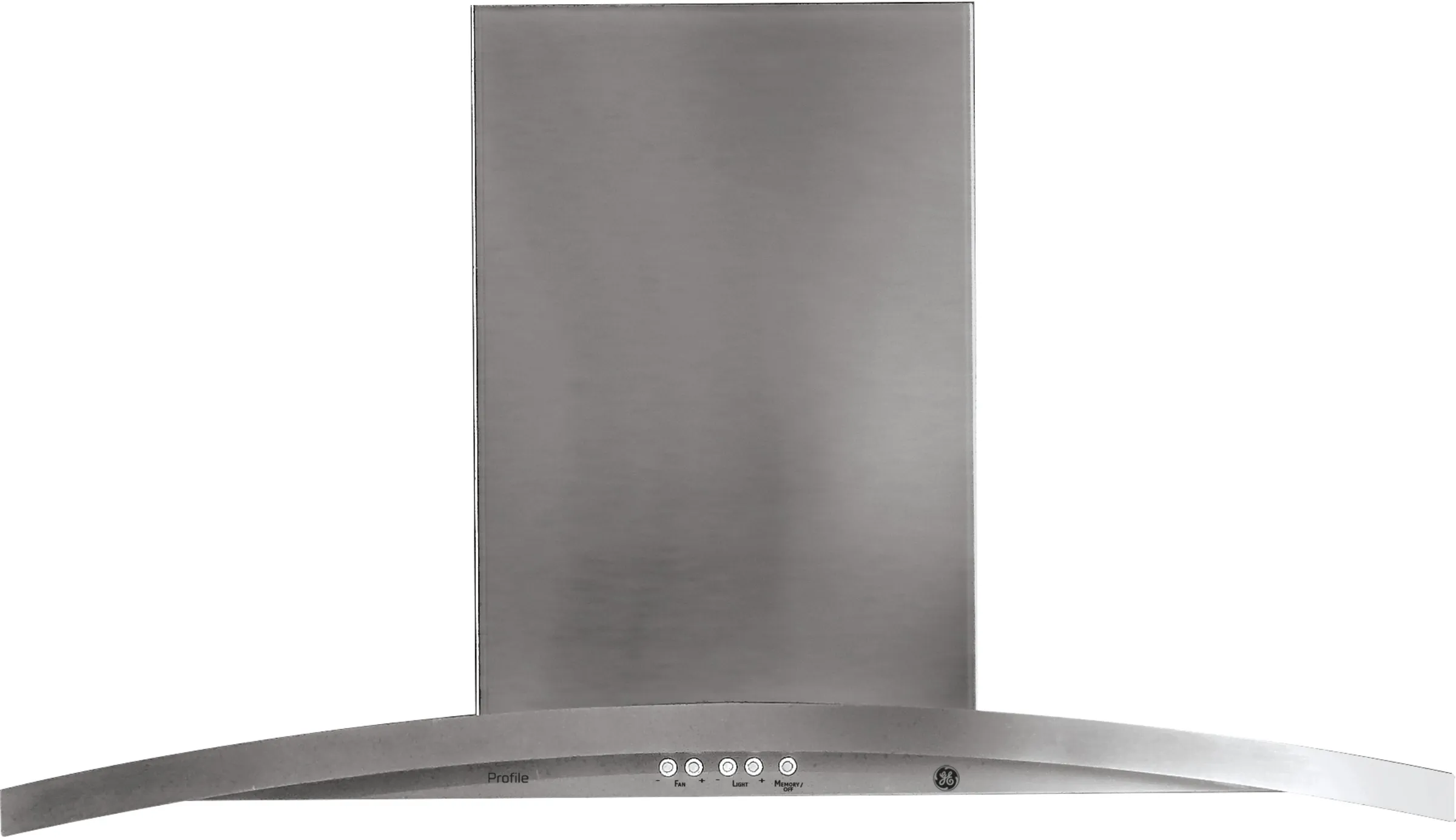 stainless steel GE Profile chimney hood