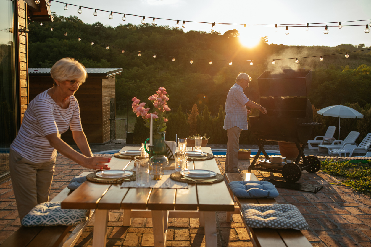 backyard party with Sonos outdoor speaker