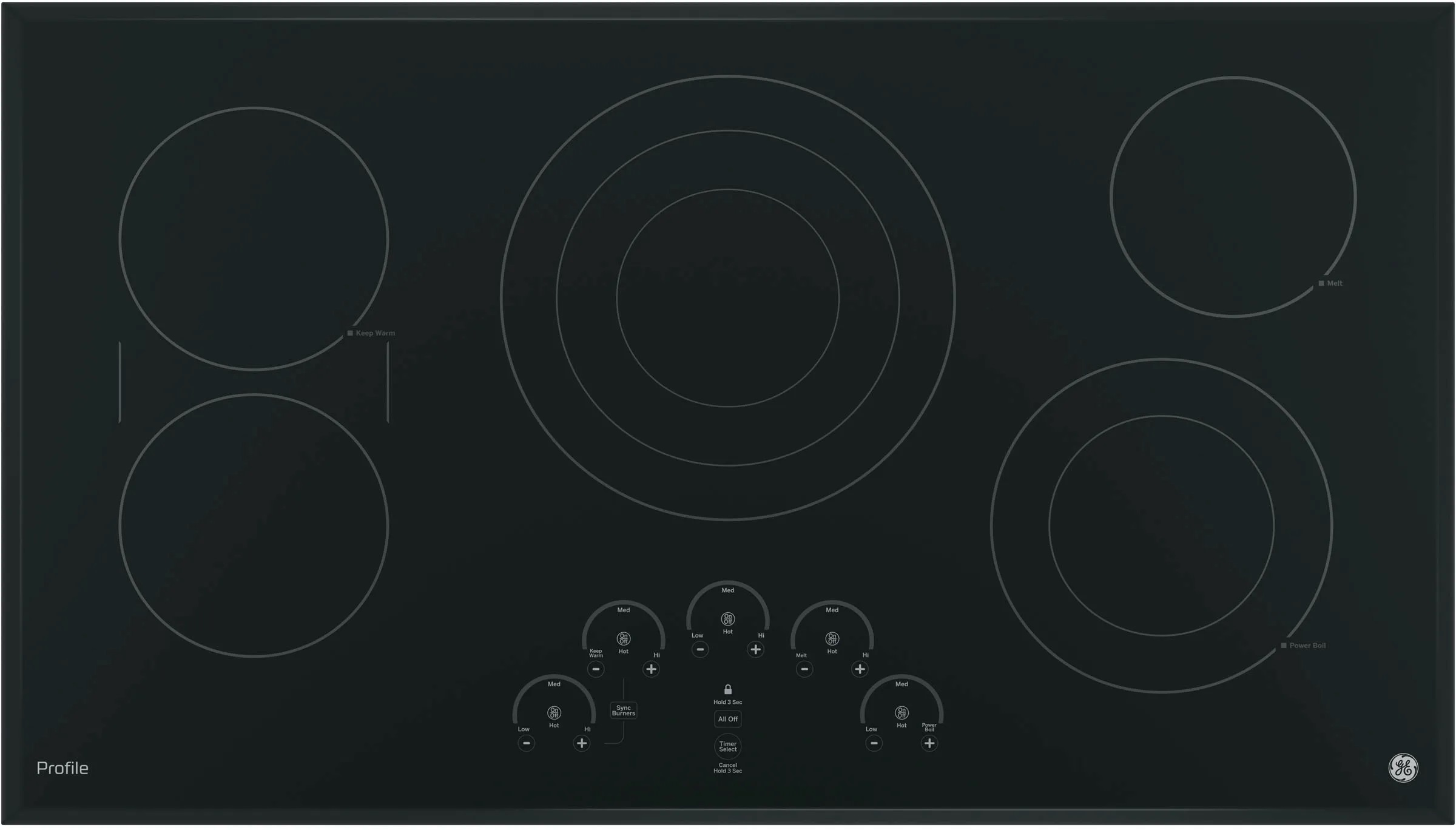 swipe controlled electric cooktop