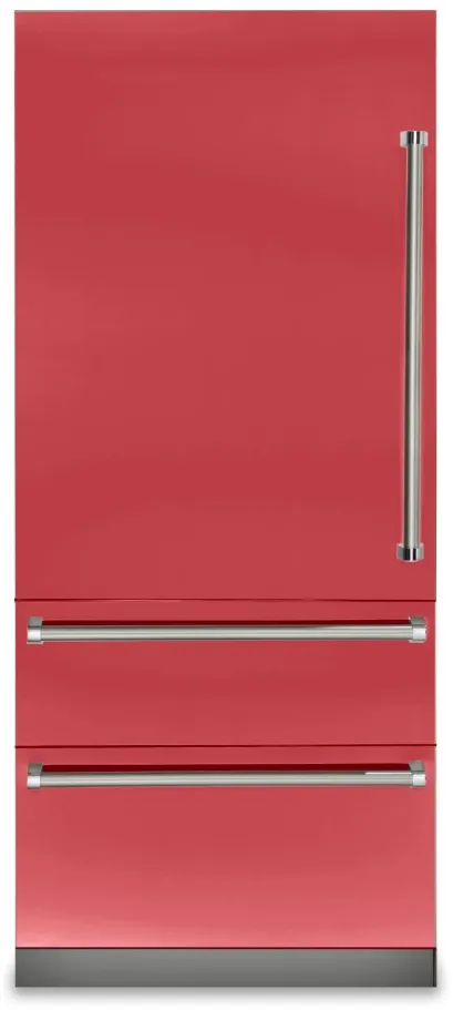 Cherry red panel viking fridge