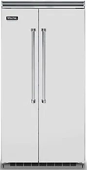 Cream side by side built in Viking fridge
