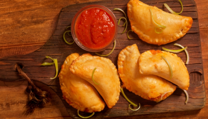 White calzones with marinara