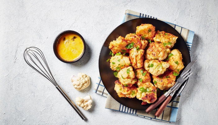 Garlic-butter cauliflower bites