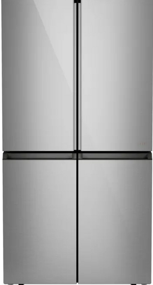 Front view of the Café™ 36 in. 22.9 Cu. Ft. Platinum Glass Counter Depth French Door Refrigerator