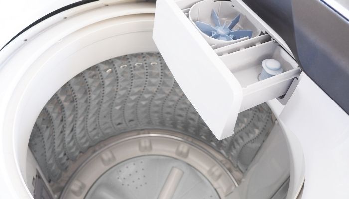 Top view of open top-load washer
