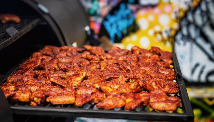 wings being prepped for the smoker
