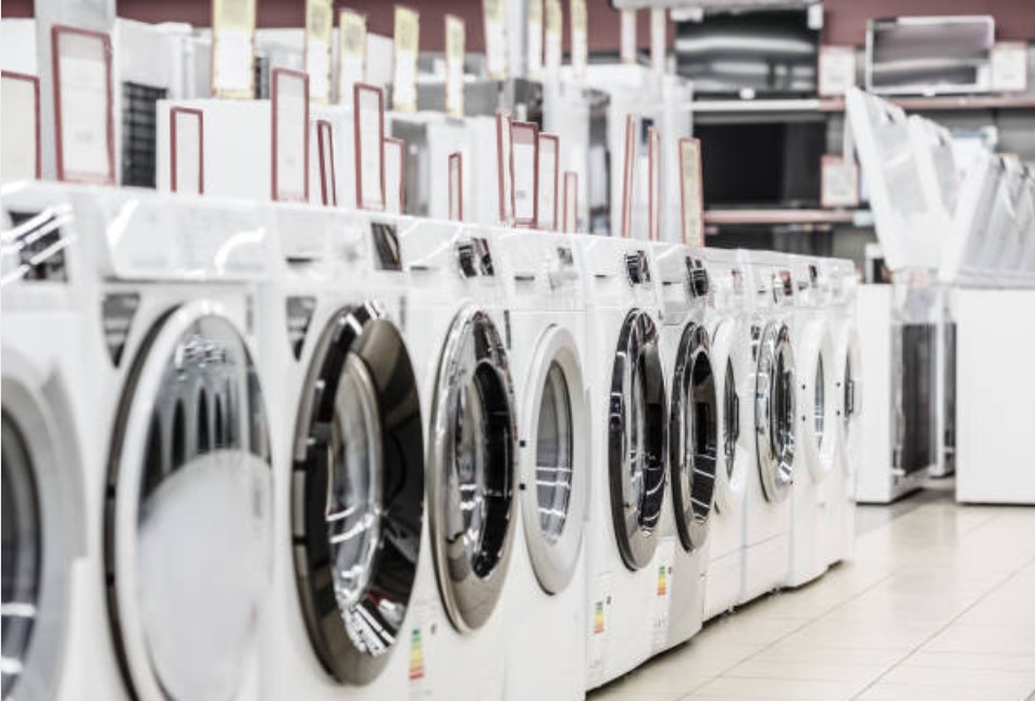 washing machines in a store on sale