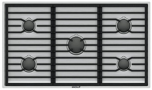 top view of the Wolf® 36" Stainless Steel Contemporary Gas Cooktop