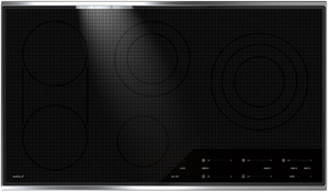 top view of the Wolf® 36" Stainless Steel Transitional Electric Cooktop