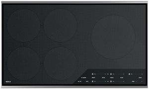top view of the Wolf® 36" Stainless Steel Transitional Induction Cooktop
