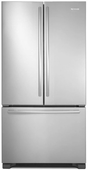 front view of the JennAir® 22.0 Cu. Ft. Stainless Steel Counter Depth French Door Refrigerator