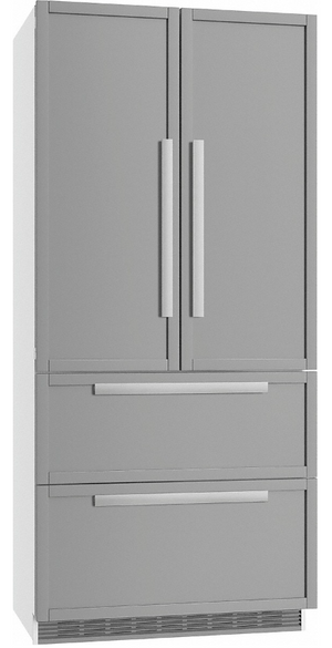 front view of the Miele 19 Cu. Ft. French Door Refrigerator-Stainless Steel Refrigerator