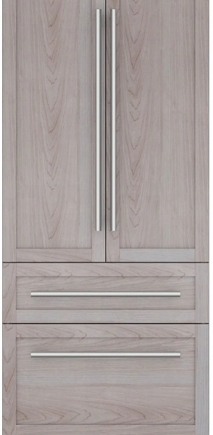 front view of the Thermador® Freedom® 36" Panel Ready Built In Counter Depth French Door Refrigerator