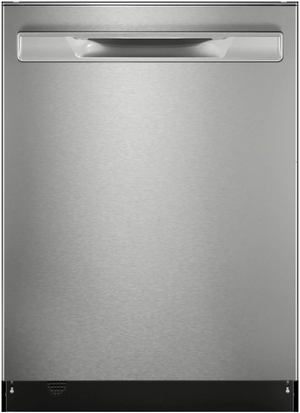 front view of the Frigidaire Gallery® 24" Smudge-Proof™ Stainless Steel Top Control Built In Dishwasher