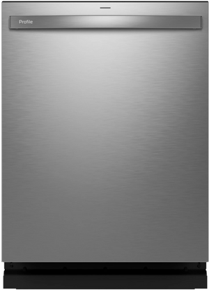 front view of the GE Profile™ 24" Fingerprint Resistant Stainless Steel Top Control Built In Dishwasher