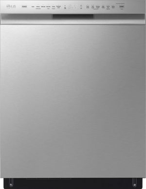 front view of the LG 24" PrintProof™ Stainless Steel Front Control Built In Dishwasher