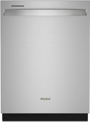 front view of the Whirlpool® 24" Fingerprint Resistant Stainless Steel Built In Dishwasher