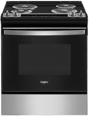 front view of the Whirlpool® 30" Stainless Steel Freestanding Electric Range